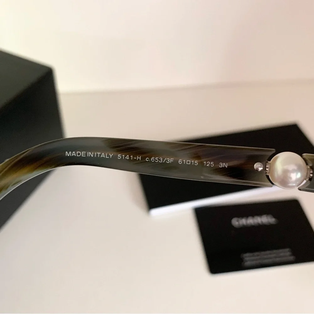 Chanel round tortoise shell Pearl sunglasses
